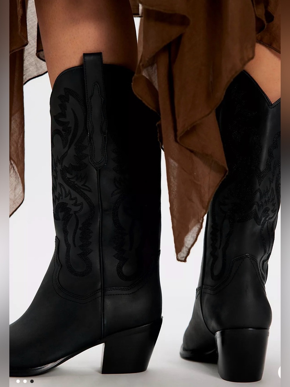 Jeffrey Campbell DAGGET BLACK WASHED WESTERN PULL ON BOOTS US8 $298 - Picture 8 of 11